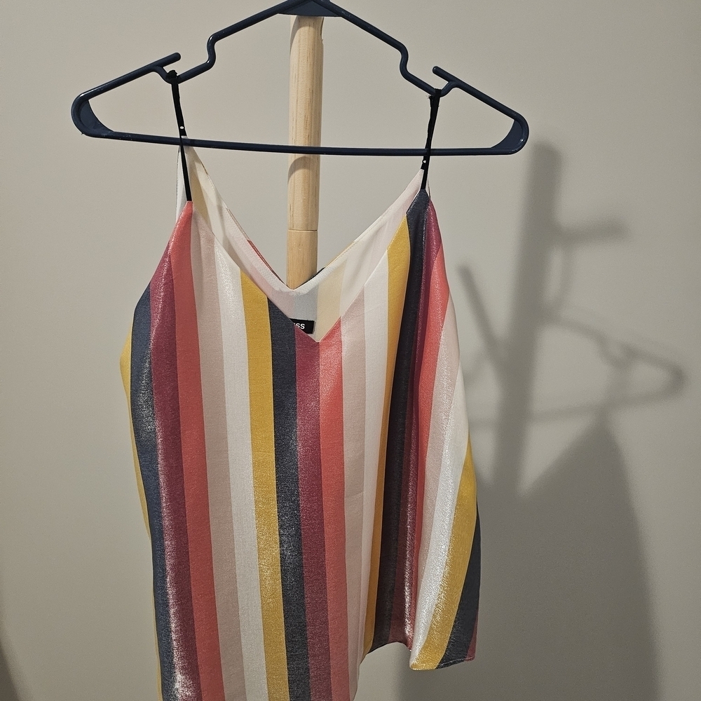 Express Pink and Yellow Asymmetrical Camisole